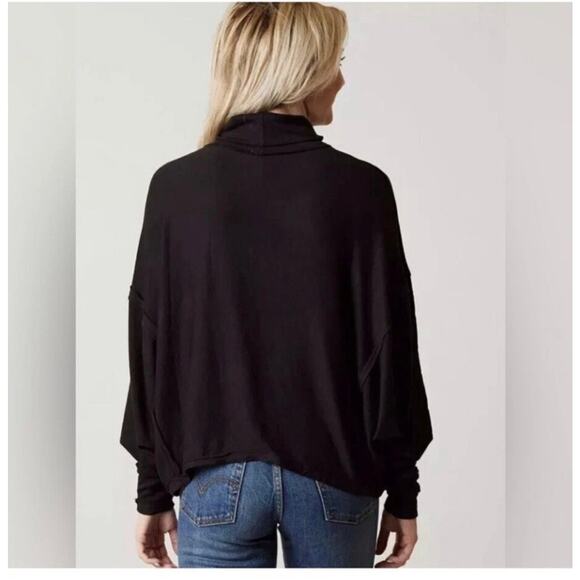 Free People Alameda Turtleneck Black Sweater Top Size Small - Picture 2 of 7
